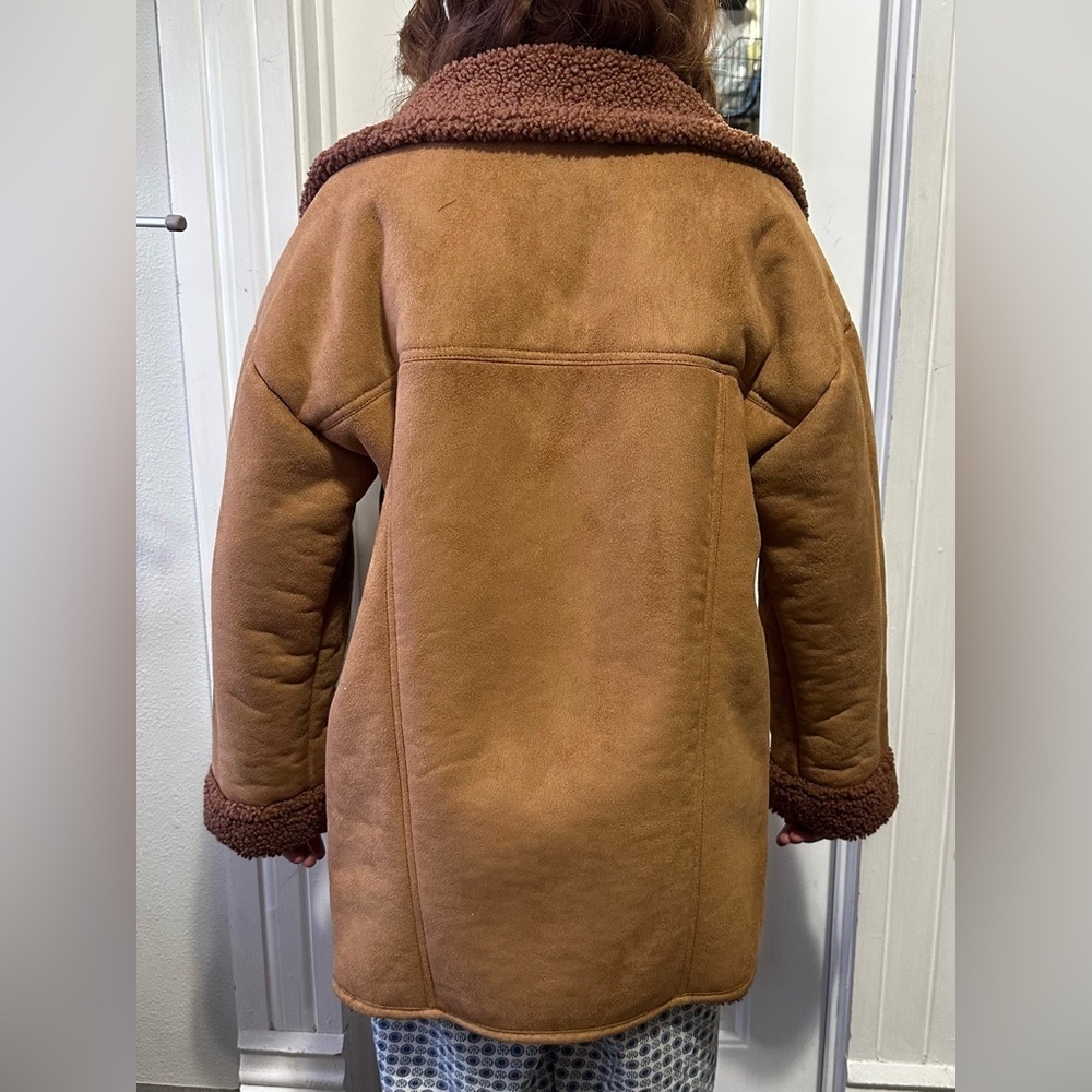 Free People Diogo Shearling Suede Sherpa Jacket Coat XS EUC - Picture 15 of 15